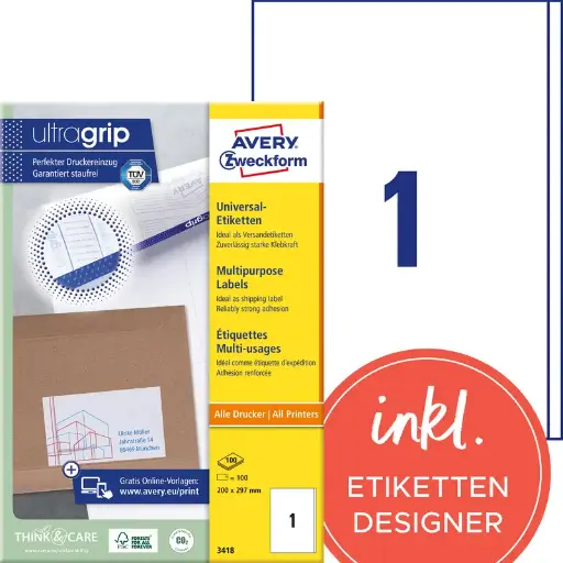 [COL1] Papier collant A4 blanc